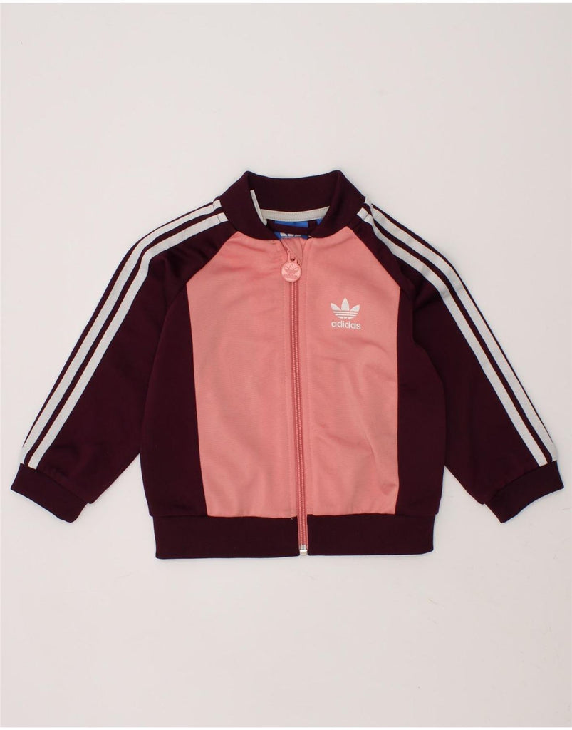 ADIDAS Baby Girls Graphic Tracksuit Top Jacket 9-12 Months Pink Vintage Adidas and Second-Hand Adidas from Messina Hembry 