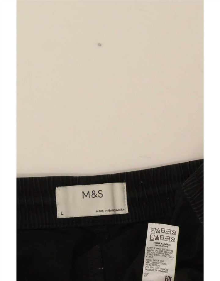 Marks & Spencer Mens Chino Shorts Large W34  Black Cotton