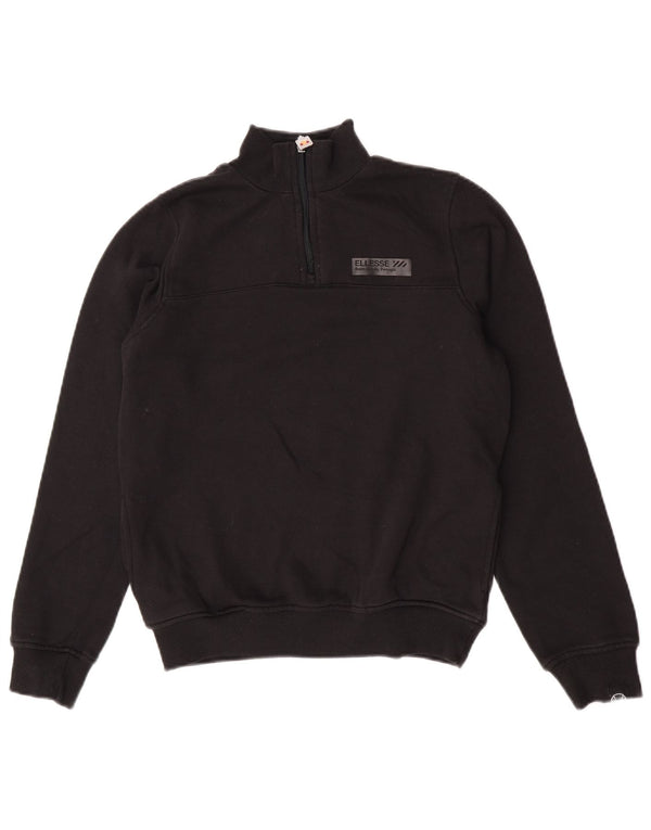 Ellesse Boys Graphic Zip Neck Sweatshirt Jumper 13-14 Years Black Sports