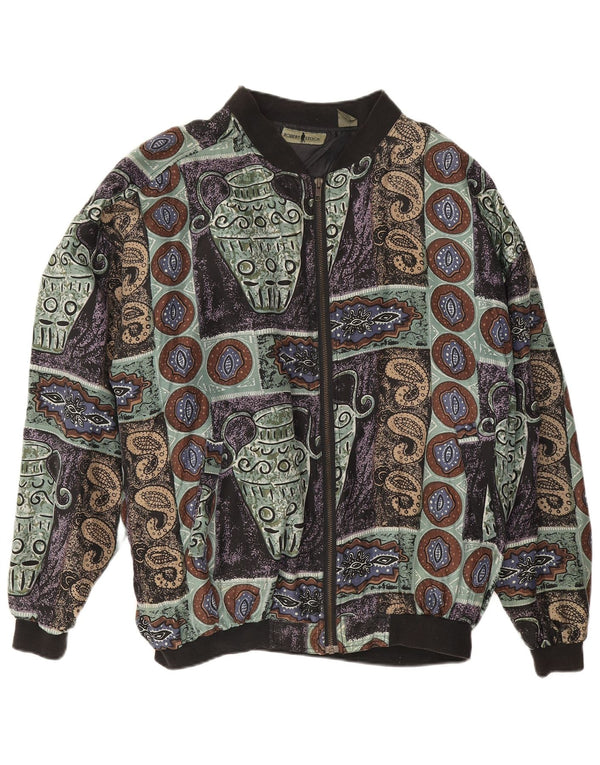 Robert Stock Mens Loose Fit Bomber Jacket UK 40 Large Multicoloured Paisley
