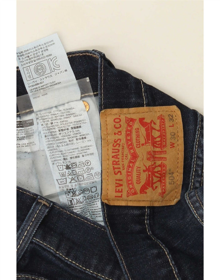 Levi's Womens 504 Straight Jeans W30 L32 Navy Blue Cotton