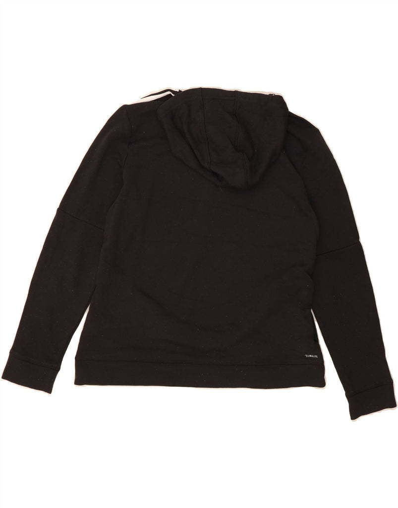 ADIDAS Womens Climalite Hoodie Jumper UK 16/18 Large Black Polyester Vintage Adidas and Second-Hand Adidas from Messina Hembry 