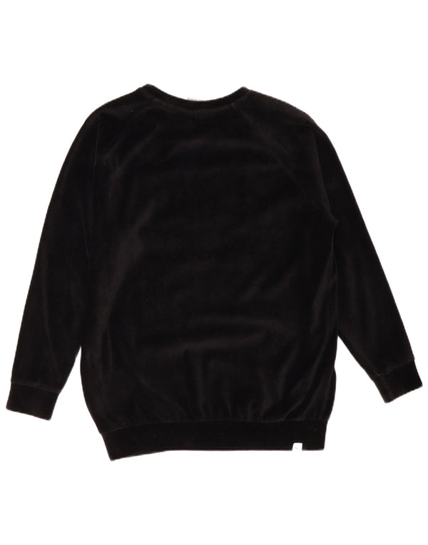 PUMA Womens Oversized Graphic Sweatshirt Jumper UK 12 Medium Black Cotton