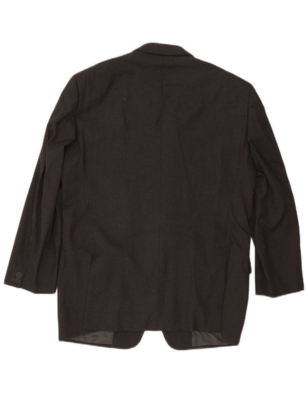 Valentino Mens 3 Button Blazer Jacket IT 54 2XL Grey Wool