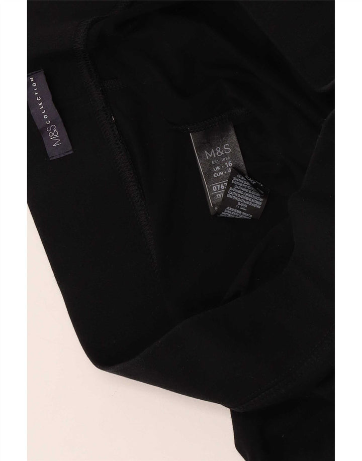 Marks & Spencer Womens Capri Leggings UK 16 Large Black Cotton