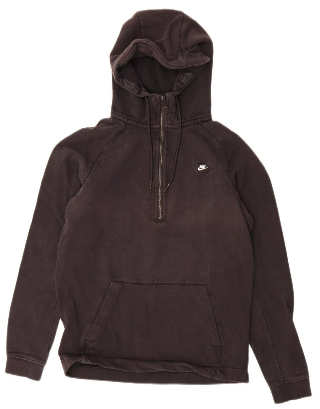 Nike Mens Zip Neck Hoodie Jumper Small Black Cotton