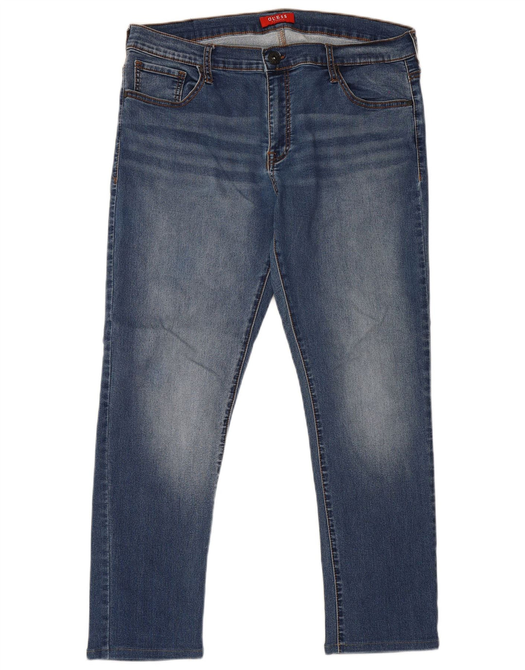Guess Mens Slim Jeans W36 L28 Blue Cotton