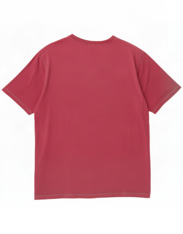 Camel Active Mens Graphic T-Shirt Top Large Burgundy Cotton