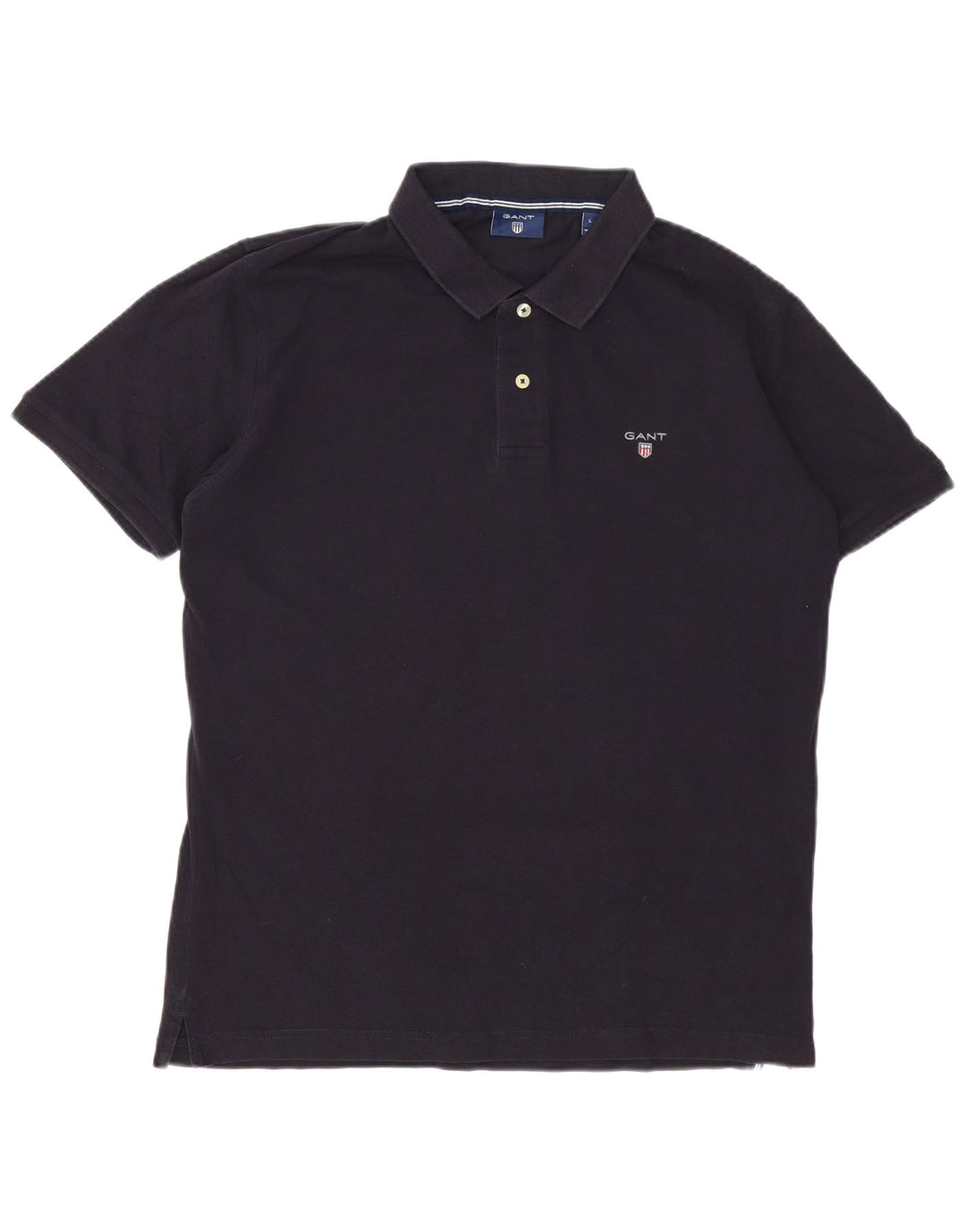 Gant Mens Polo Shirt Large Black Cotton