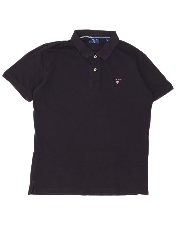 Gant Mens Polo Shirt Large Black Cotton