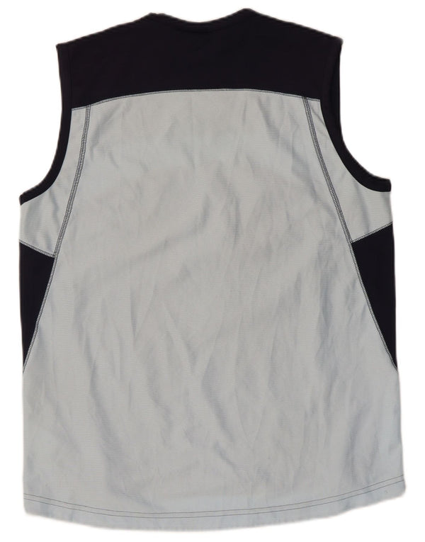 Adidas Mens Vest Top Medium Navy Blue Colourblock Polyester