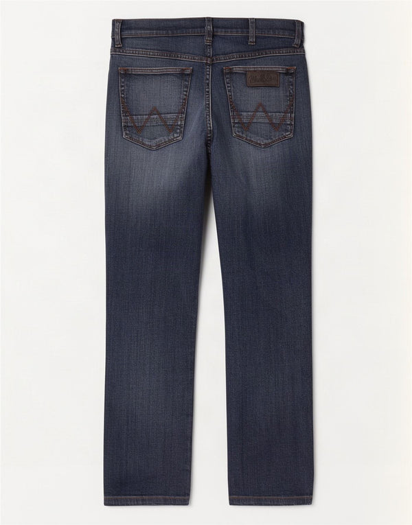 Wrangler Mens Greensboro Straight Jeans W33 L30 Blue Cotton