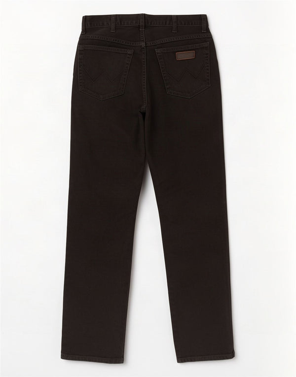 Wrangler Mens Texas Straight Jeans W32 L32 Black Cotton