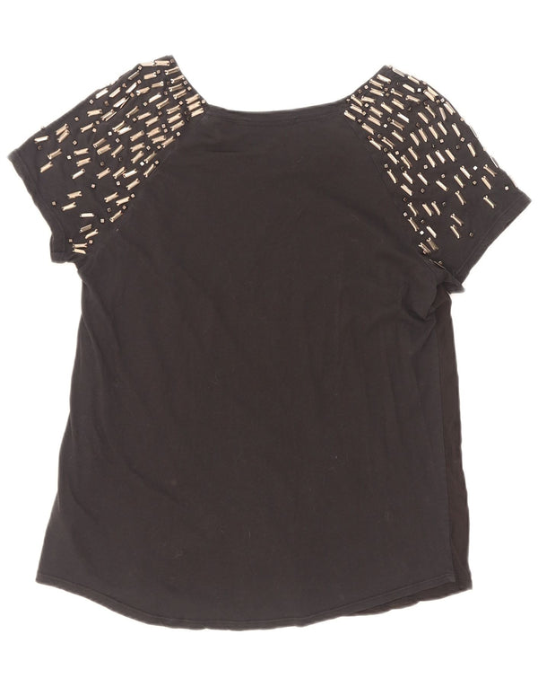 Max Mara Womens Weekend T-Shirt Top UK 12 Medium Black Cotton