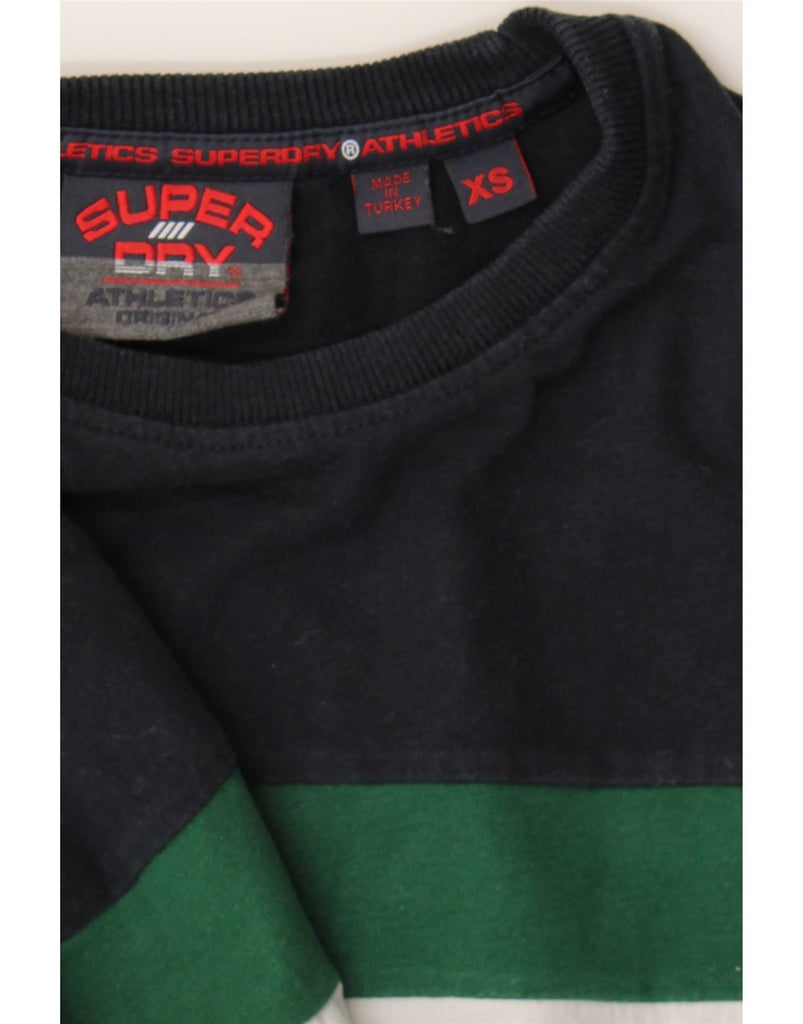 SUPERDRY Mens Graphic T-Shirt Top XS Black Colourblock Cotton Vintage Superdry and Second-Hand Superdry from Messina Hembry 