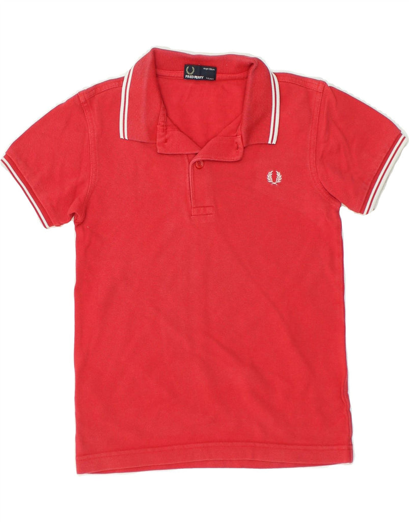 FRED PERRY Boys Polo Shirt 7-8 Years Red Cotton | Vintage Fred Perry | Thrift | Second-Hand Fred Perry | Used Clothing | Messina Hembry 