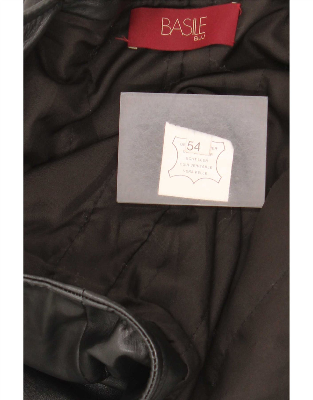 Basile Mens Leather Jacket UK 38 Medium Black