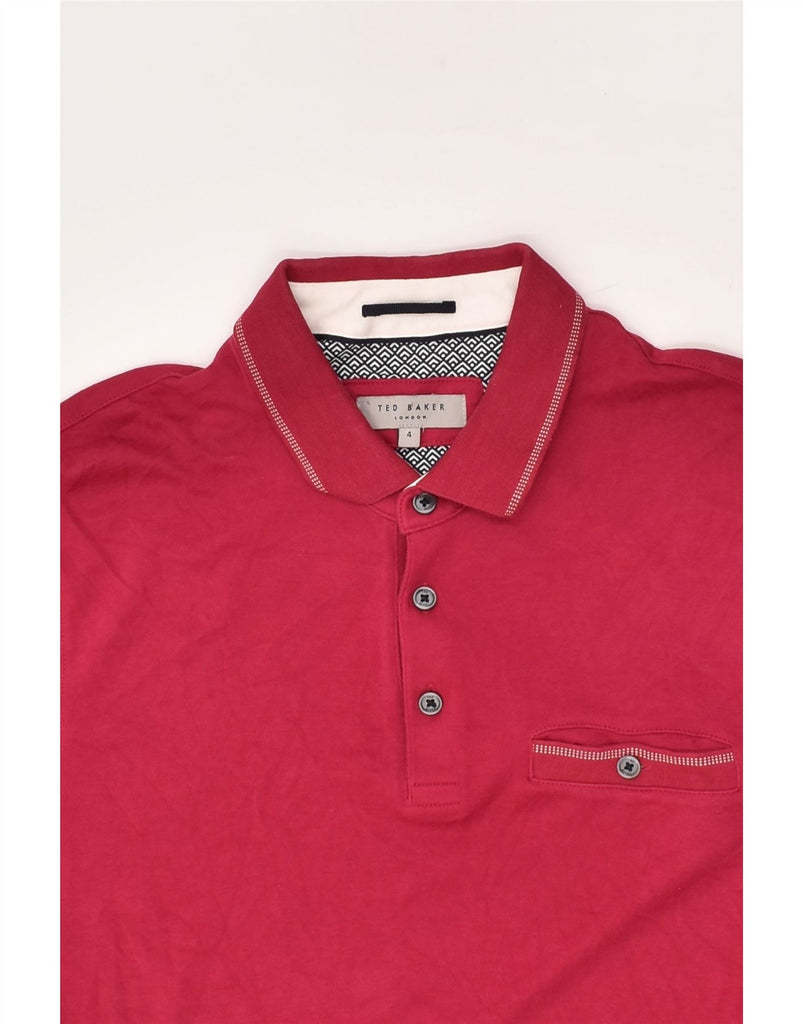 TED BAKER Mens Polo Shirt Size 4 Large Red Cotton | Vintage Ted Baker | Thrift | Second-Hand Ted Baker | Used Clothing | Messina Hembry 
