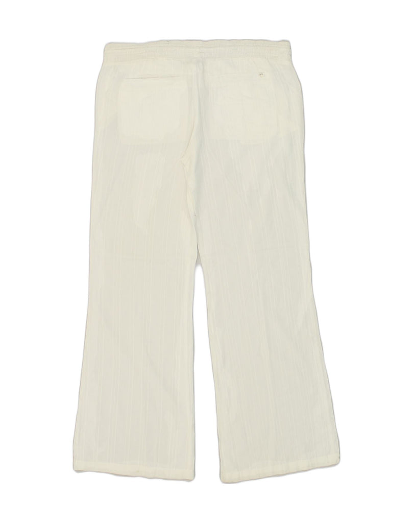 BILLABONG Womens Bootcut Casual Trousers UK 12 Medium W34 White Cotton | Vintage Billabong | Thrift | Second-Hand Billabong | Used Clothing | Messina Hembry 