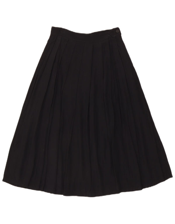 Stefanel Womens High Waist Knife Pleated Skirt IT 44 Medium W28 Black