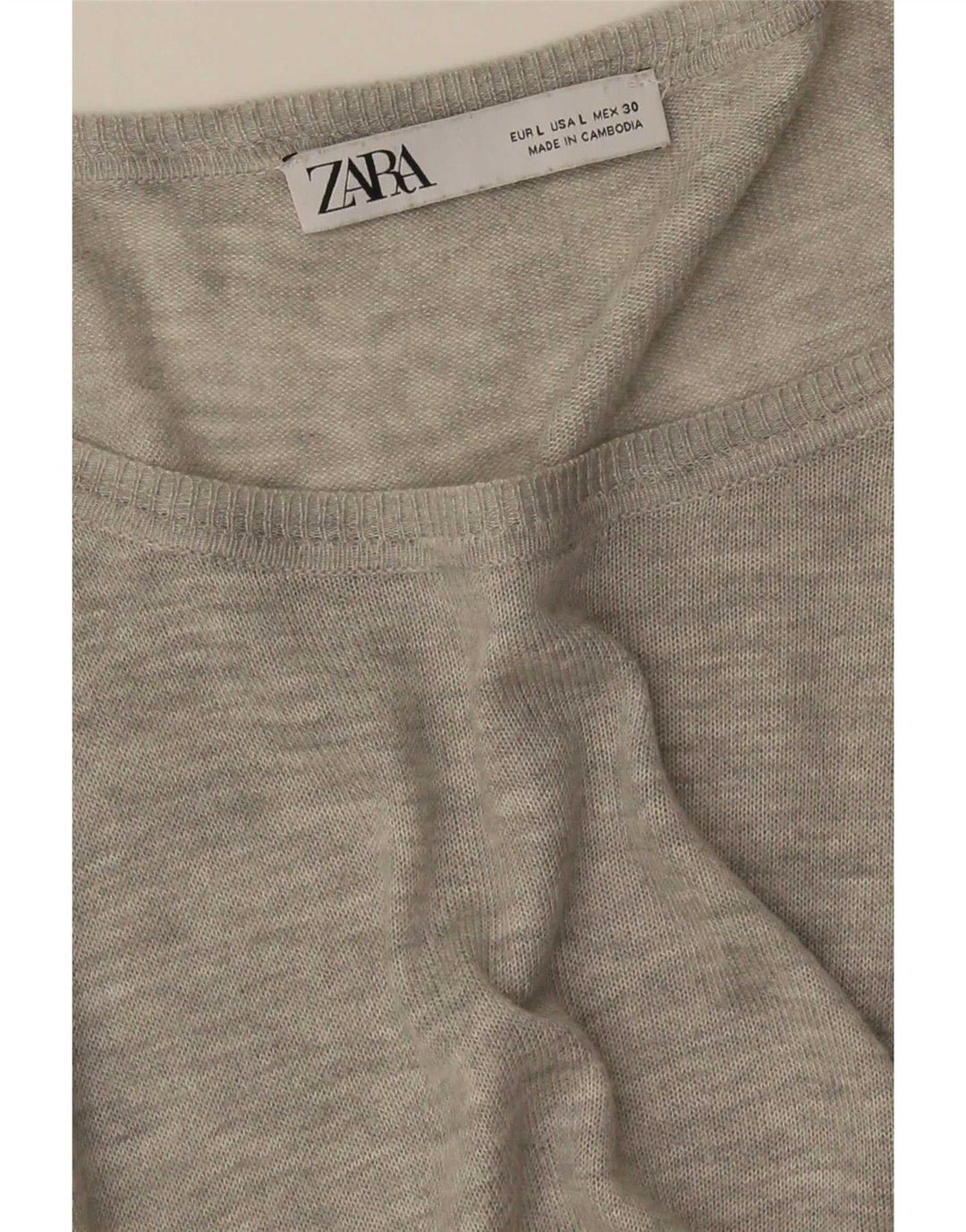 Zara Womens Oversized Blouse Top UK 16 Large Grey