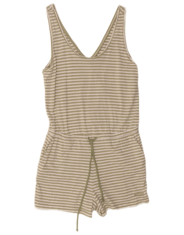 The North Face Womens Sleeveless Playsuit UK 10 Small Green Striped Cotton
