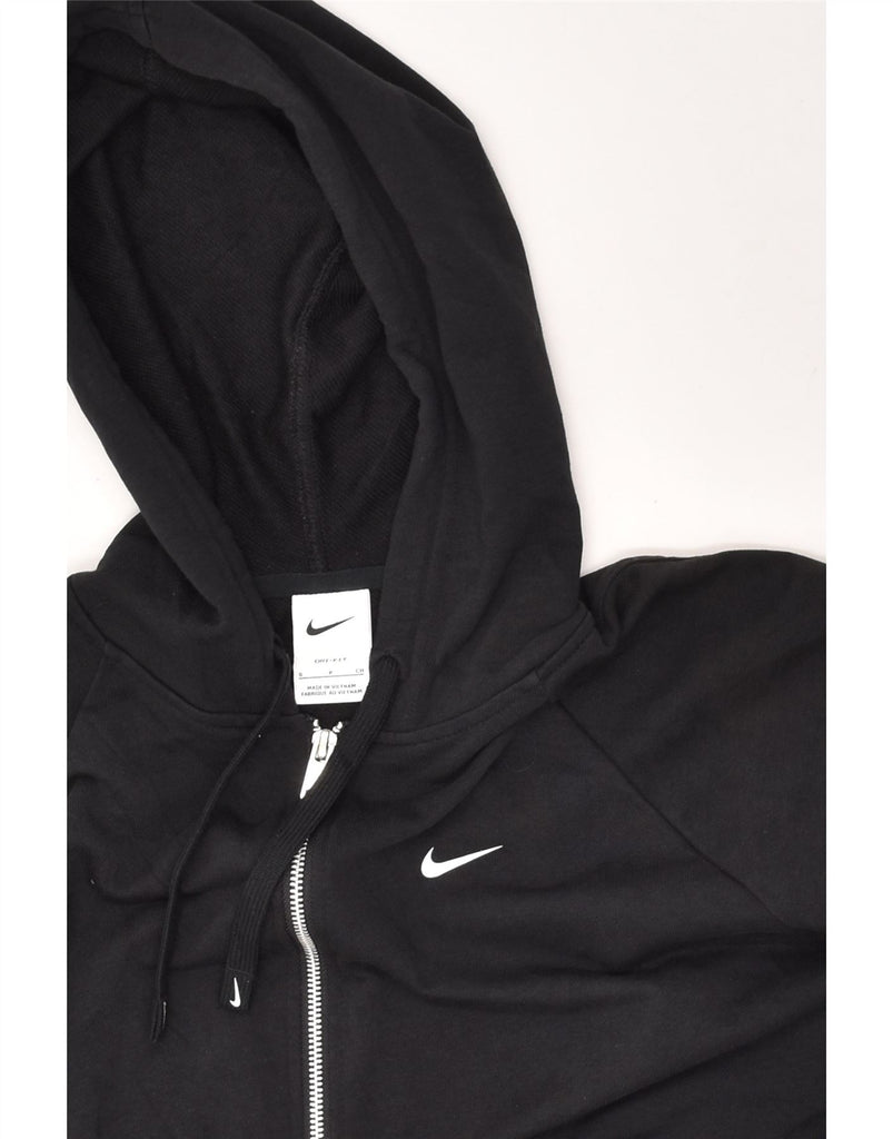 NIKE Womens Dri Fit Oversized Zip Hoodie Sweater UK 10 Small Black Cotton | Vintage Nike | Thrift | Second-Hand Nike | Used Clothing | Messina Hembry 