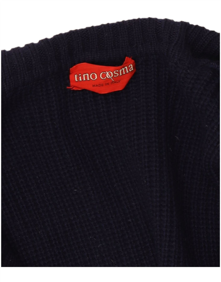 Tino Cosma Mens Cardigan Sweater Large Navy Blue