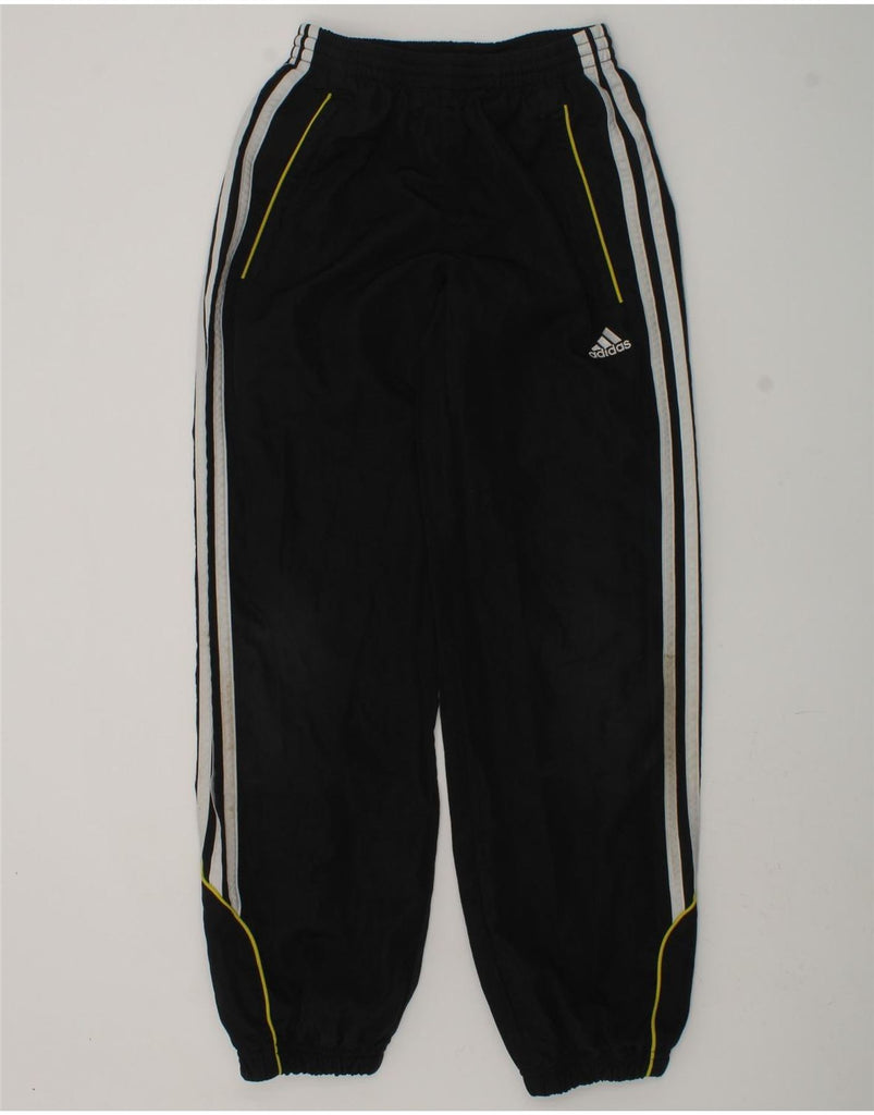 ADIDAS Boys Graphic Tracksuit Trousers Joggers 9-10 Years Black Polyester | Vintage Adidas | Thrift | Second-Hand Adidas | Used Clothing | Messina Hembry 