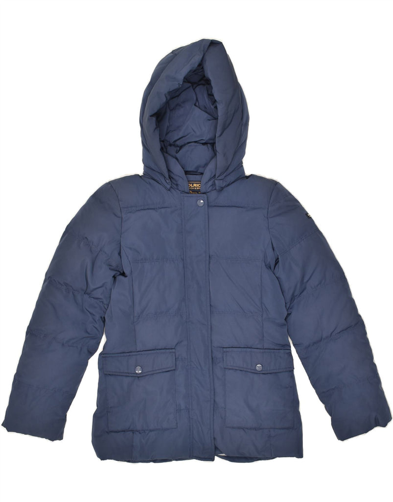 WOOLRICH Girls Hooded Padded Jacket 11-12 Years Navy Blue Polyester | Vintage Woolrich | Thrift | Second-Hand Woolrich | Used Clothing | Messina Hembry 