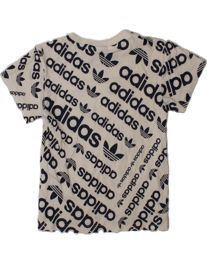 ADIDAS Boys Graphic T-Shirt Top 5-6 Years White Cotton Vintage Adidas and Second-Hand Adidas from Messina Hembry 