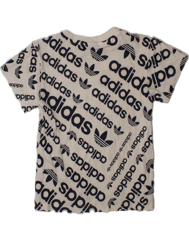 ADIDAS Boys Graphic T-Shirt Top 5-6 Years White Cotton Vintage Adidas and Second-Hand Adidas from Messina Hembry 