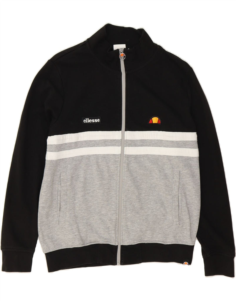 ELLESSE Mens Tracksuit Top Jacket Small Black Colourblock Cotton Vintage Ellesse and Second-Hand Ellesse from Messina Hembry 