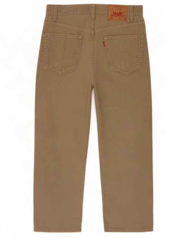 Levi's Mens 505 Crop Regular Fit Corduroy Trousers W34 L25 Khaki Cotton