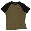 Superdry Mens T-Shirt Top Small Khaki Colourblock Cotton