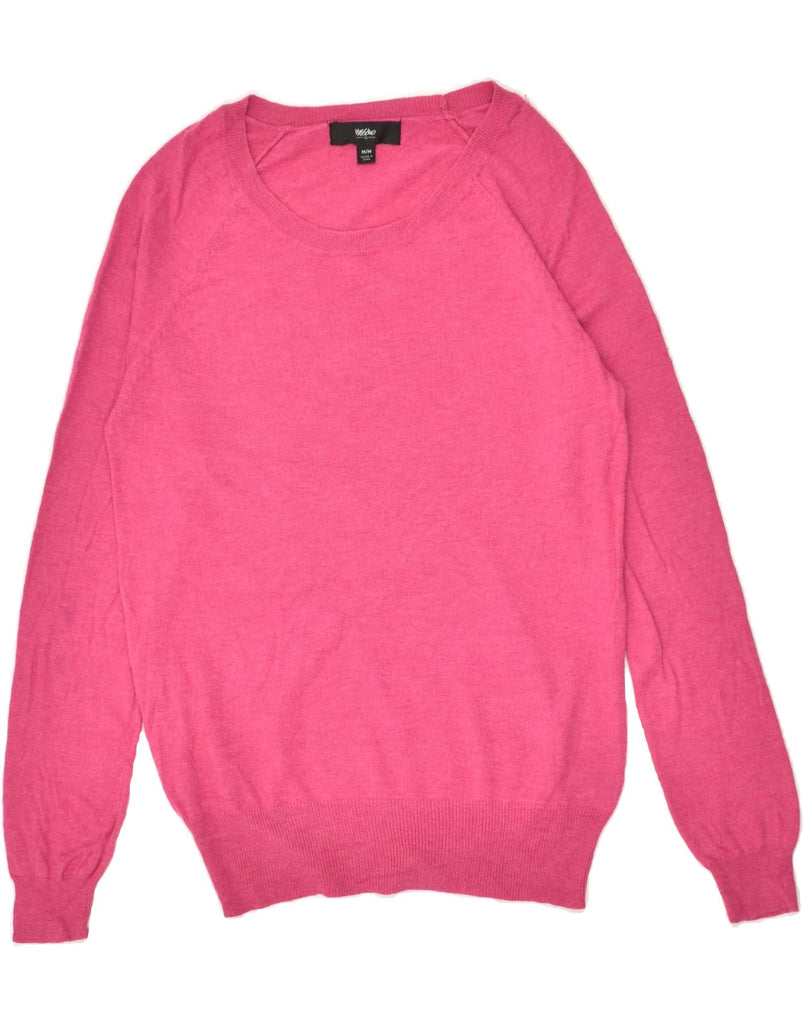 MOSSIMO Womens Boat Neck Jumper Sweater UK 12 Medium Pink Cotton | Vintage Mossimo | Thrift | Second-Hand Mossimo | Used Clothing | Messina Hembry 