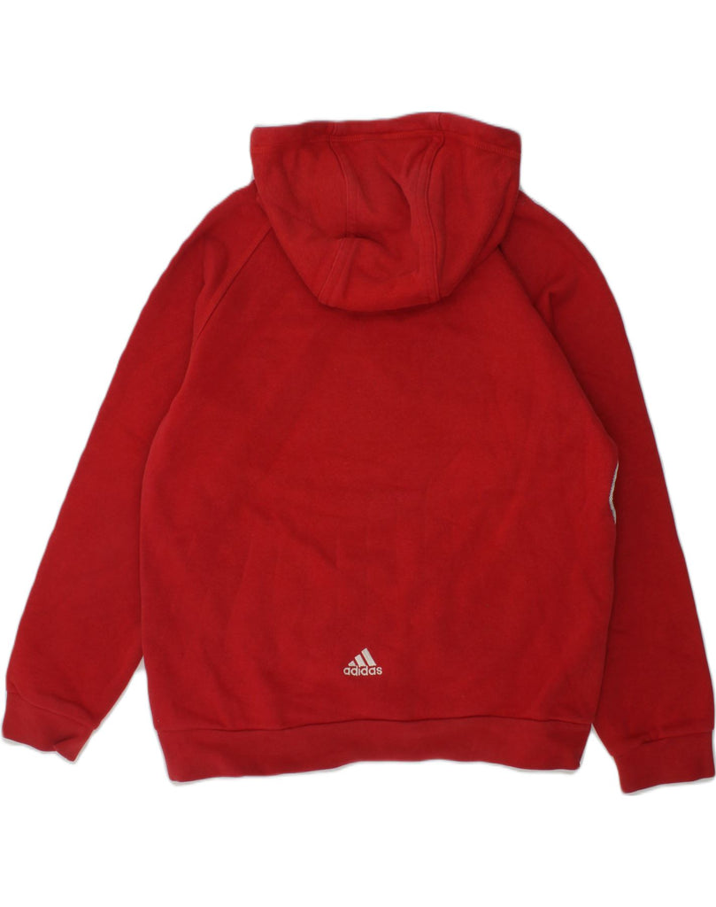 ADIDAS Boys Graphic Hoodie Jumper 9-10 Years Red Cotton | Vintage Adidas | Thrift | Second-Hand Adidas | Used Clothing | Messina Hembry 