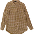 TOMMY HILFIGER Womens Longline Shirt US 8 Medium Green Gingham Cotton