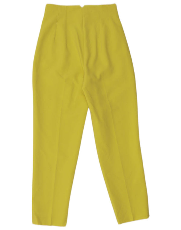 Zara Womens Tapered Chino Trousers XS W24 L27 Yellow Polyester