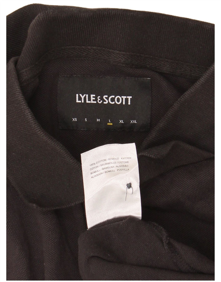Lyle & Scott Mens Polo Shirt Large Black Cotton