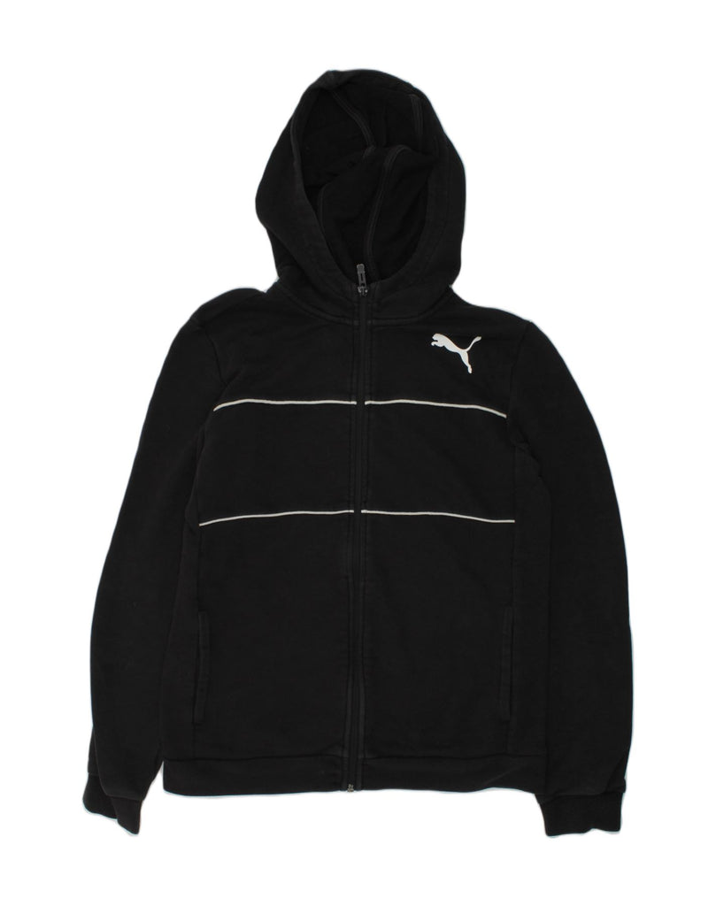 PUMA Boys Graphic Zip Hoodie Sweater 13-14 Years Black Cotton | Vintage Puma | Thrift | Second-Hand Puma | Used Clothing | Messina Hembry 