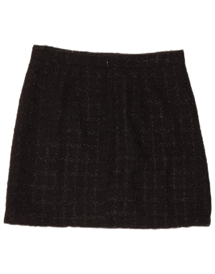 Warehouse Womens Mini Skirt UK 10 Small W28  Black Check Polyester