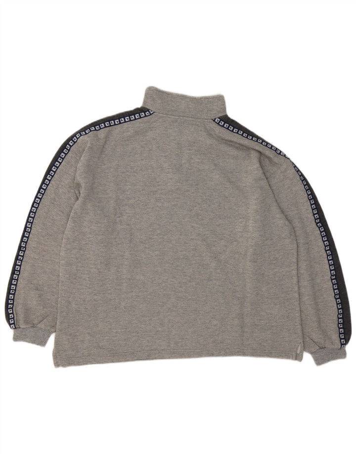 Diadora Mens Graphic Zip Neck Sweatshirt Jumper Large Grey Colourblock
