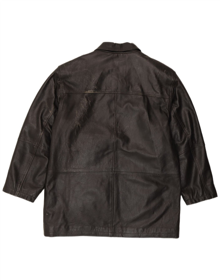 Debenhams Mens Leather Jacket UK 40 Large Black Leather