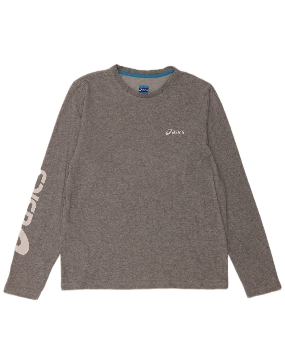 Asics Mens Graphic Top Long Sleeve Large Grey Cotton