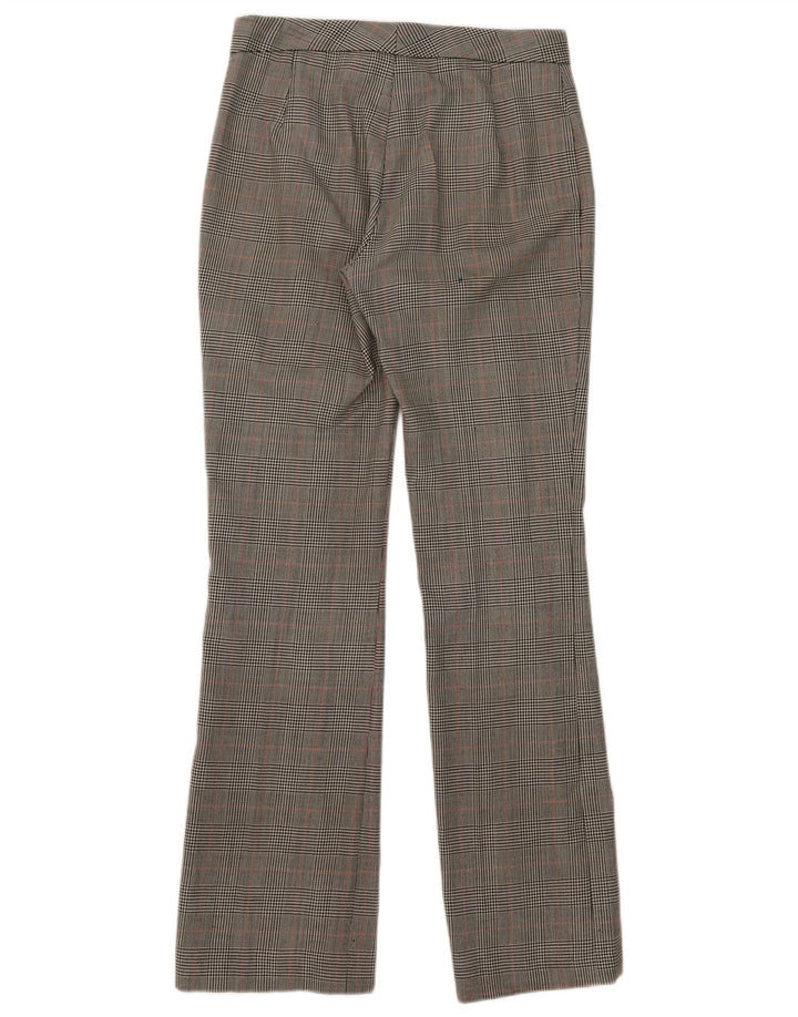 Zara Womens Bootcut Suit Trousers EU 38 Small W28 L32 Grey Houndstooth Wool