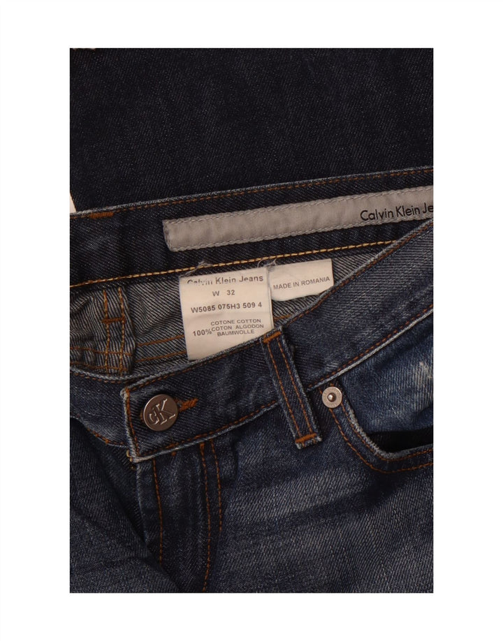 CALVIN KLEIN Womens Bootcut Jeans W32 L33 Navy Blue Cotton