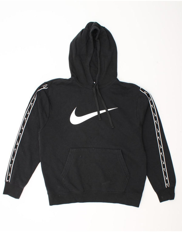Nike Mens Graphic Loose Fit Hoodie Jumper Medium Black Cotton