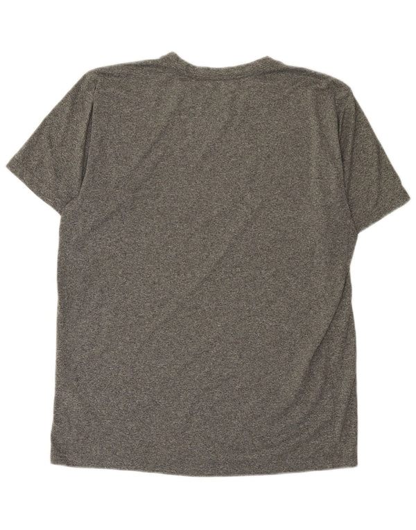 Nike Mens Dri Fit Graphic T-Shirt Top Medium Grey Flecked Polyester