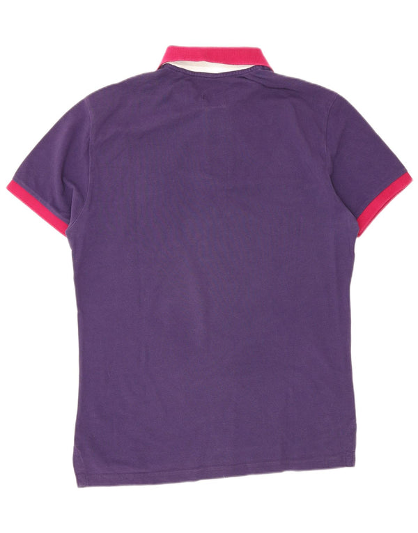 Henry Cottons Mens Slim Fit Polo Shirt Large Purple
